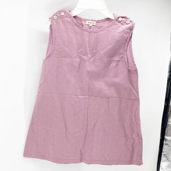 Mabo mauve sleeveless linen cotton blend summer beach vacation top